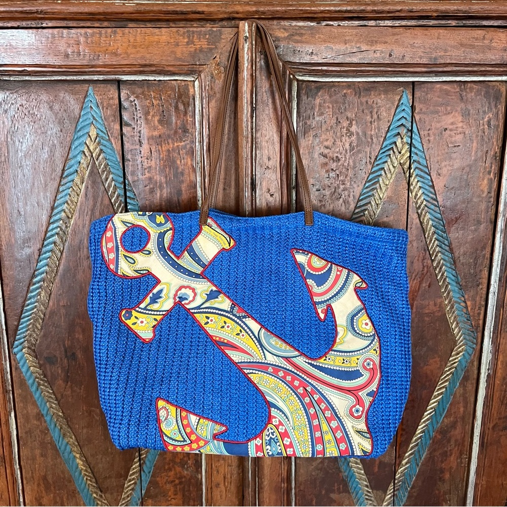 Vera Bradley Paisley Anchor Tote Beach Bag